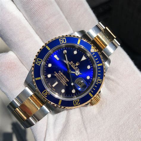 blau gold24 karat summariner rolex|rolex blue bezel submariner.